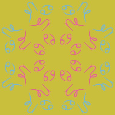 Zodiac Signs Dikişsiz desen. Vektör Illustration