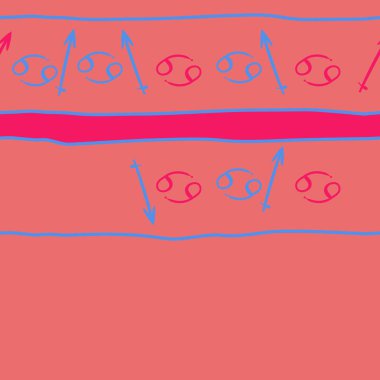 Zodiac Signs ile Dikişsiz soyut desen, vektör illüstrasyon