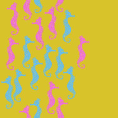 Seahorses desen renkli vektör Illustration