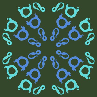 burçlar ile yeşil Dikişsiz soyut desen, Boğa ve Aslan burçları vektör illüstrasyon 