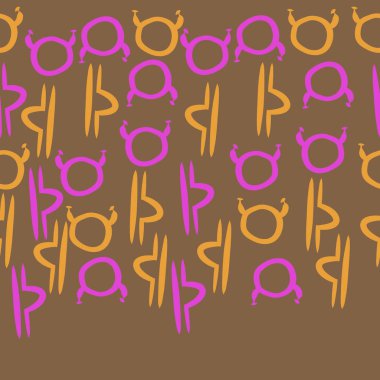 Terazi ve Boğa burçlarının dikişsiz desen, kopya alanı