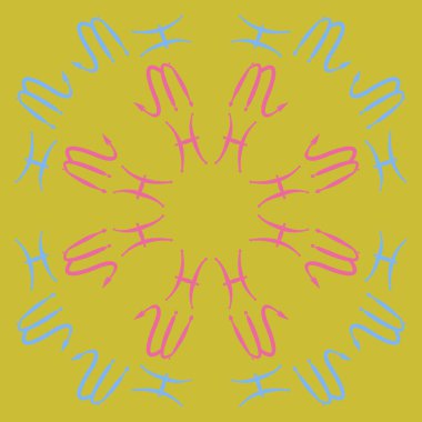 Akrep, oğlak burçlarının dikişsiz deseni. Vektör çizimi