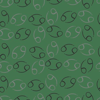 Kanser zodyak işaretleri nin dikişsiz paterni. Vektör çizimi