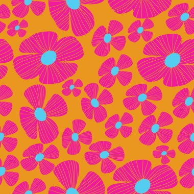 renkli dikişsiz çiçek deseni, sadece vektör illüstrasyon 