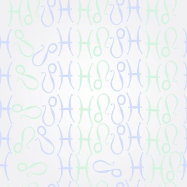 Zodyak işaretleri Dikişsiz desen - balık, aslan. Vektör çizimi