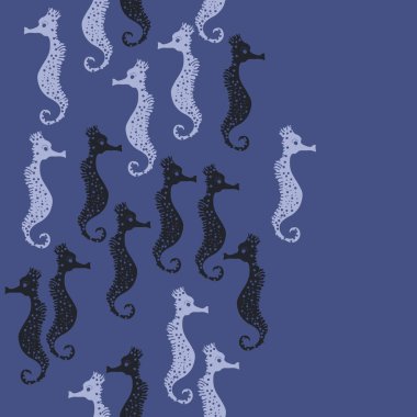 Seahorses desen renkli vektör Illustration