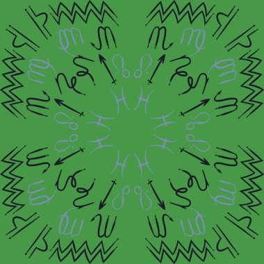 Soyut basit zodyak süsleme Dikişsiz desen