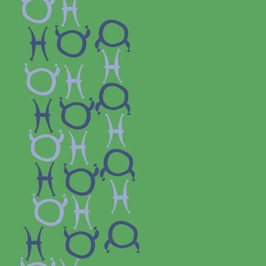 yeşil Boğa ve İkizler astrolojik işaretler, zodyak sembolleri vektör illüstrasyon, kopya alanı