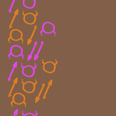 Burçların dikişsiz desen - terazi, yay. Vektör çizimi