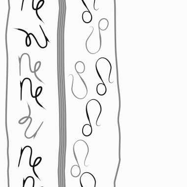 Zodyak işaretleri Dikişsiz desen - aslan, oğlak. Vektör çizimi