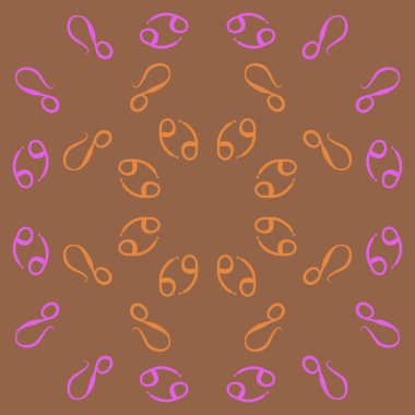 Zodiac Signs, doodle, kopya alanı dairesel desen