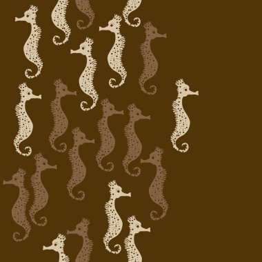 Seahorses desen renkli vektör Illustration