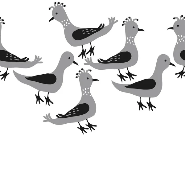 Patrón Sin Costura Con Las Aves Ilustración Del Vector — Vector de stock