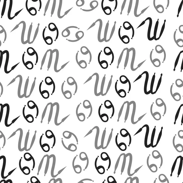 Zodiac Signs Dikişsiz desen. Vektör Illustration