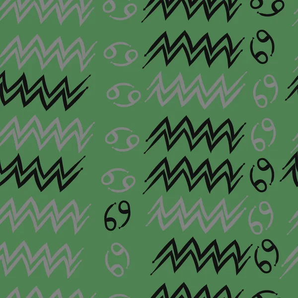 Zodiac Signs ile Dikişsiz desen, vektör illüstrasyon