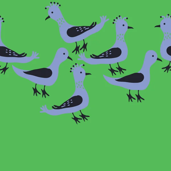 Motif Sans Couture Avec Des Oiseaux Illustration Vectorielle — Image vectorielle