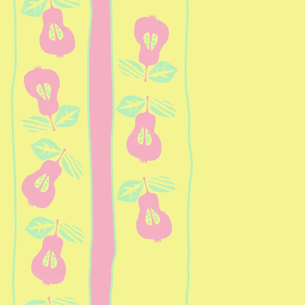 カラフルな梨とシームレスな抽象パターン — ストックベクタ