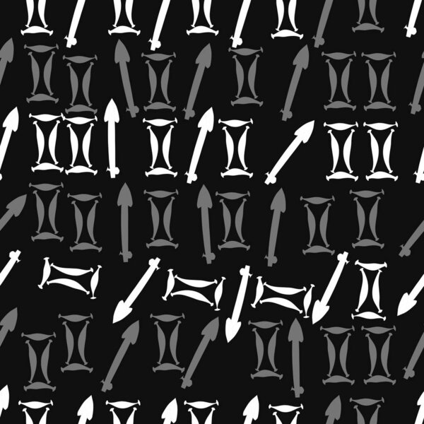 Seamless pattern of zodiac signs - sagittarius, gemini. Vector illustration