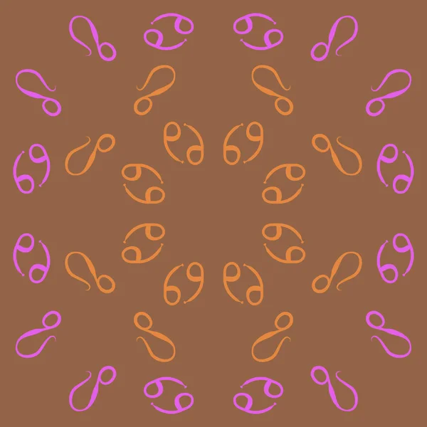 Kreisförmiges Muster Von Tierkreiszeichen Kritzeleien Kopierraum — Stockvektor