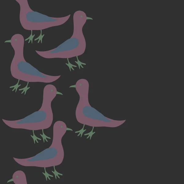 カラフルな鳩のパターン 単にベクトルイラスト — ストックベクタ