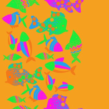 Renkli balıklar ile dikişsiz desen, vektör