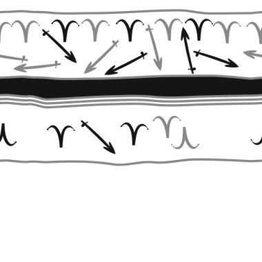 Burçların dikişsiz desen - yay, koç. Vektör çizimi