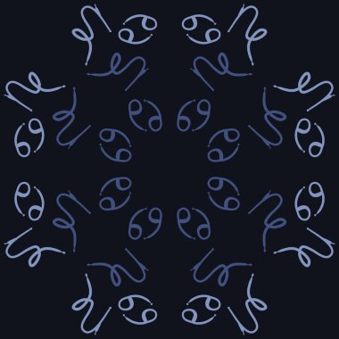 Zodiac Signs Dikişsiz desen. Vektör Illustration