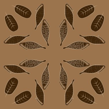 Yaprakları ile çiçek motifi Dikişsiz desen 