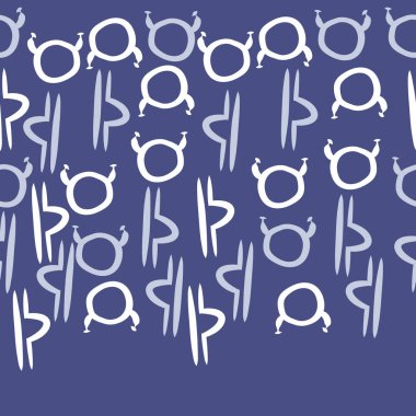 Deniz teması ile soyut desen - denizatları ve yıldızlar, vektör illüstrasyon