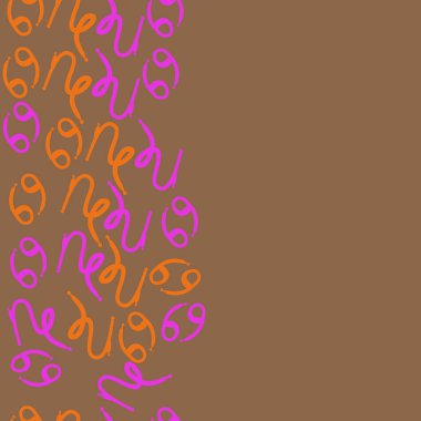 Zodiac Signs Dikişsiz desen-Oğlak, kanser. Vektör Illustration