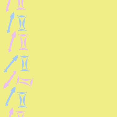 Burçların dikişsiz desen - yay, İkizler. Vektör çizimi