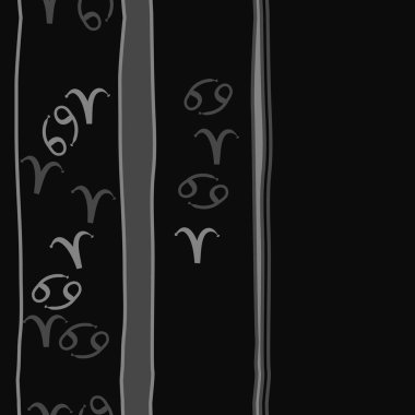 Zodiac Signs Dikişsiz desen. Vektör Illustration