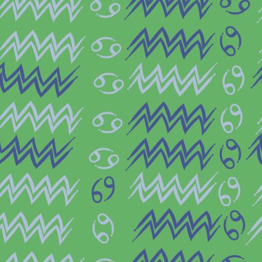 Zodiac Signs ile Dikişsiz desen, vektör illüstrasyon