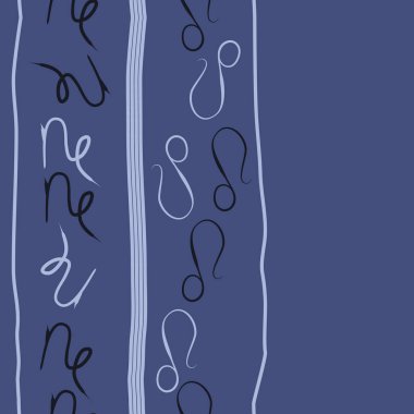 Zodyak işaretleri Dikişsiz desen - aslan, oğlak. Vektör çizimi