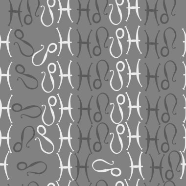 Zodyak işaretleri Dikişsiz desen - balık, aslan. Vektör çizimi