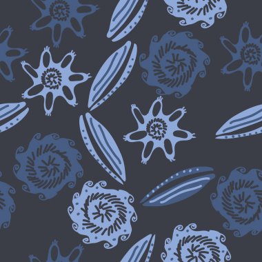 dikişsiz deniz deseni, sadece vektör illüstrasyon