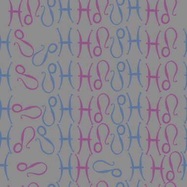 Zodyak işaretleri Dikişsiz desen - balık, aslan. Vektör çizimi