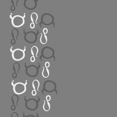 burç burçları ile soyut desen, Boğa ve Aslan burçları vektör illüstrasyon 