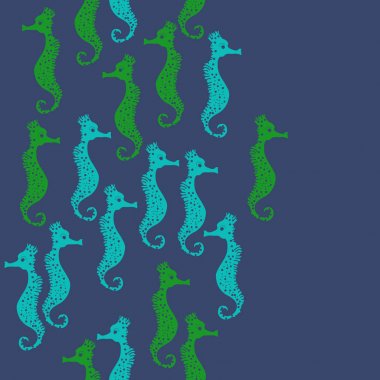 Seahorses desen renkli vektör Illustration