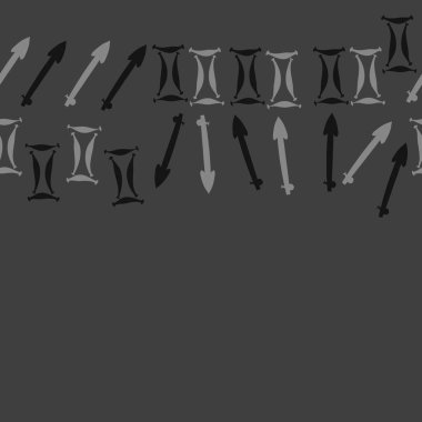 Burçların dikişsiz desen - yay, İkizler. Vektör çizimi