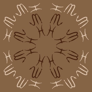 Akrep, oğlak burçlarının dikişsiz deseni. Vektör çizimi