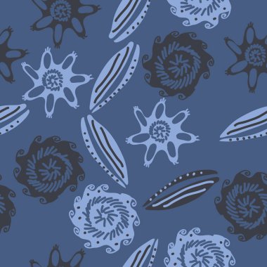 dikişsiz deniz deseni, sadece vektör illüstrasyon