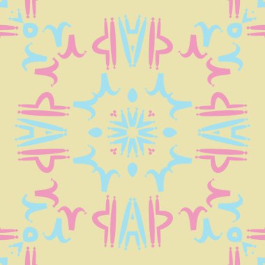 Zodiac Signs ile Dikişsiz soyut desen, vektör illüstrasyon