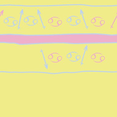 Zodiac Signs ile Dikişsiz soyut desen, vektör illüstrasyon