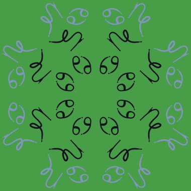 Zodiac Signs Dikişsiz desen. Vektör Illustration