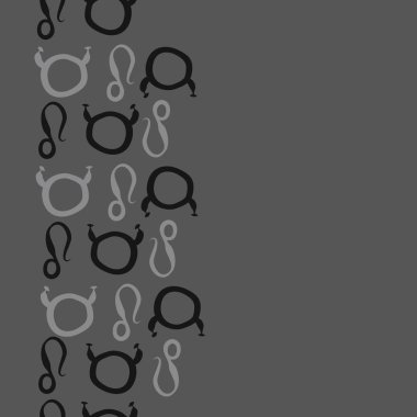 burç burçları ile soyut desen, Boğa ve Aslan burçları vektör illüstrasyon 