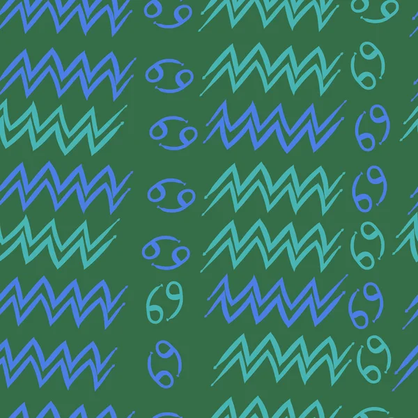 Zodiac Signs ile Dikişsiz desen, vektör illüstrasyon