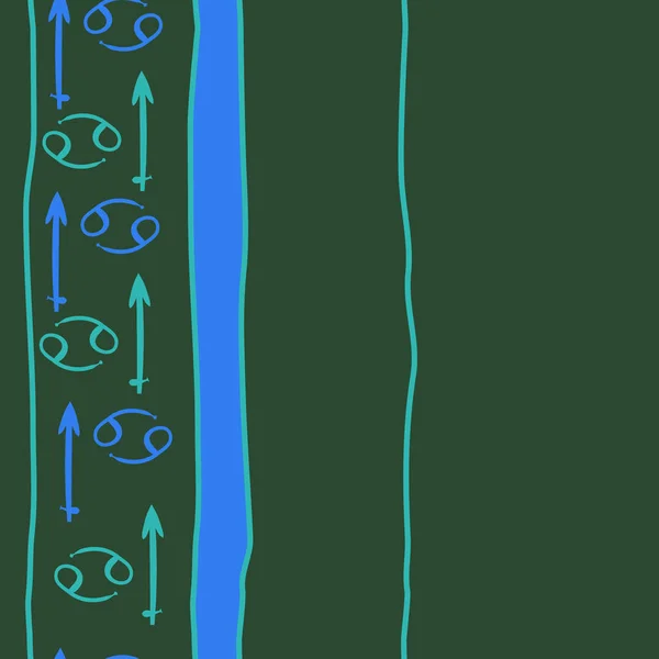 Patrón Signos Del Zodiaco Garabatos Espacio Copia — Archivo Imágenes Vectoriales