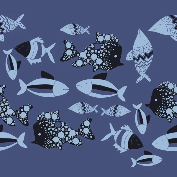 Modèle Sans Couture Avec Des Poissons Colorés Illustration Vectorielle — Image vectorielle