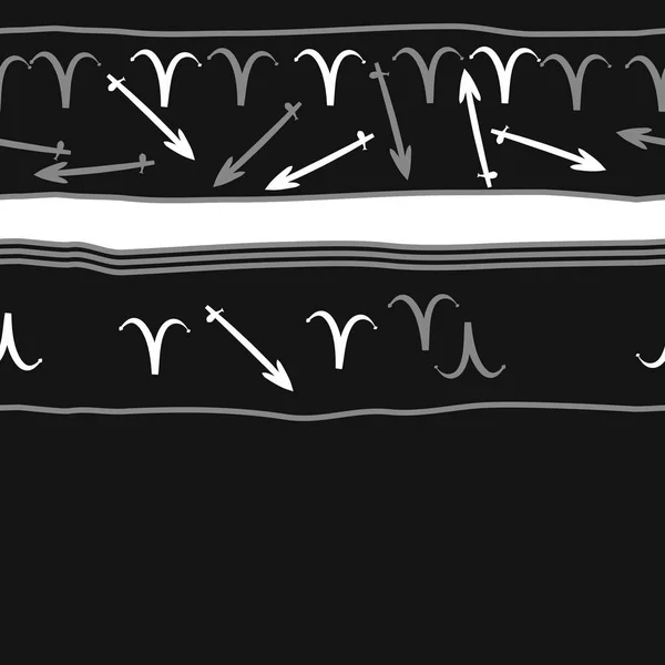Padrão Sem Emenda Signos Zodiacais Sagitário Aries Ilustração Vetorial —  Vetores de Stock